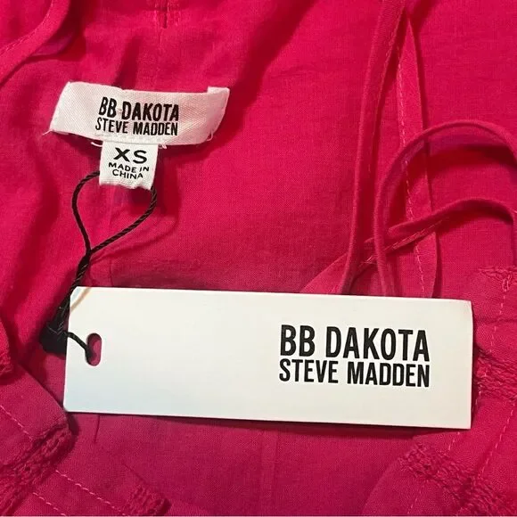Steve Madden BB Dakota Spaghetti Strap Lined Bright Rose Pink Maxi Dress XS - Picture 10 of 10